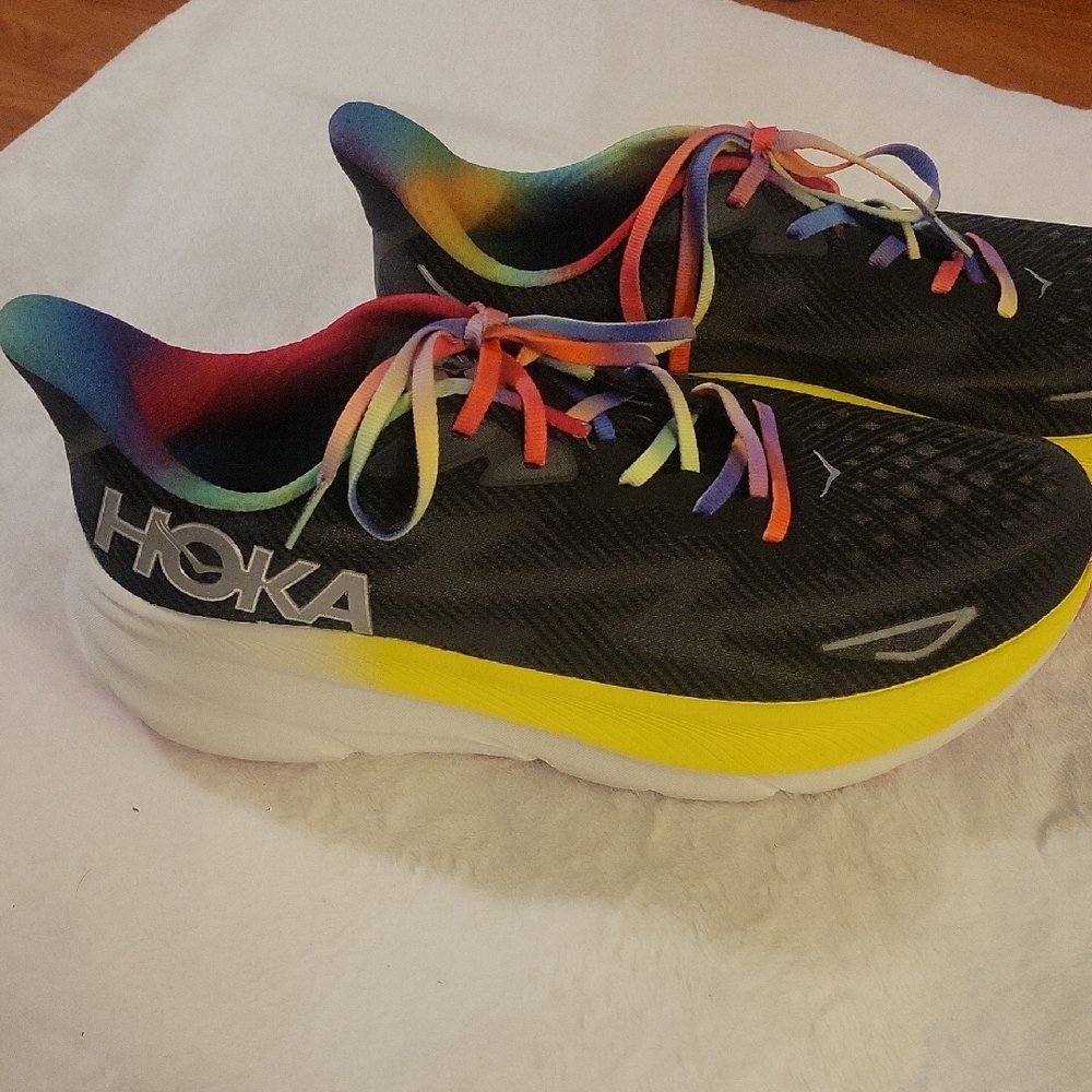Hoka Sneakers - Black with Rainbow Accents